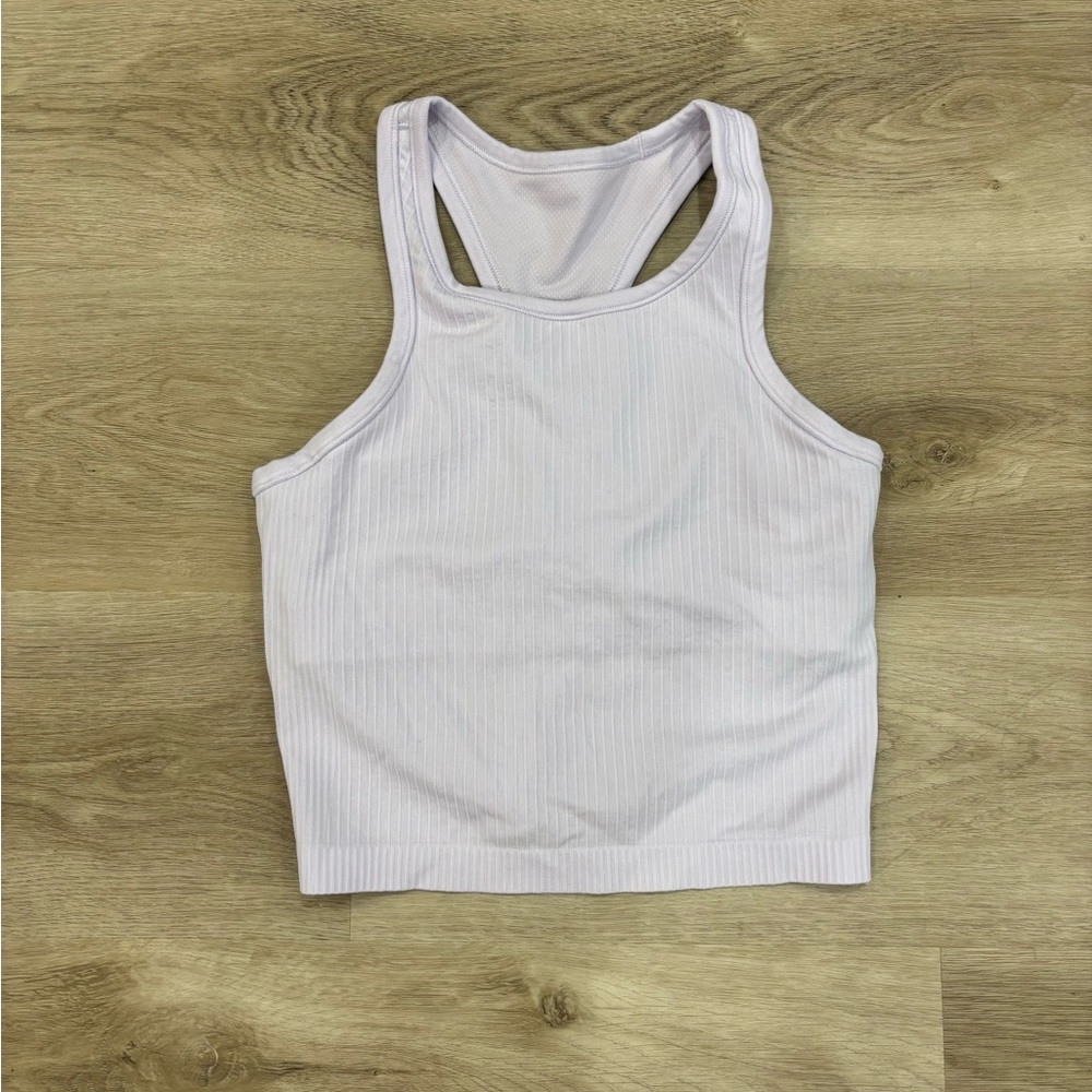 White Ribbed Tank Top